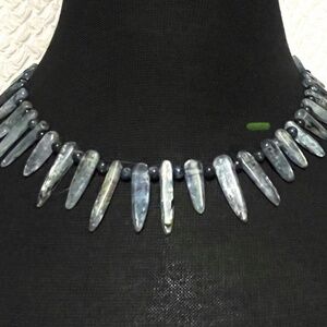 Natural Kyanite sterling silver necklace.